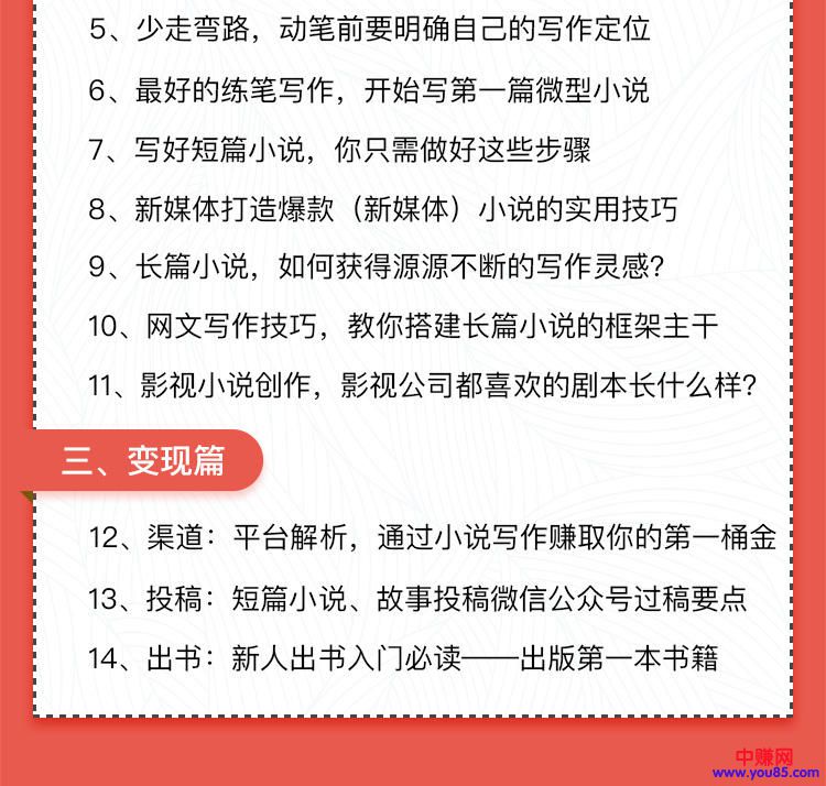 图片[4]-（922期）0基础小说写作培训营：从新手到网络畅销作家赚百万稿费（14节视频课）-副业项目资源网