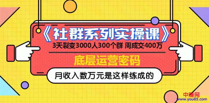 （966期）《社群系列实操课》 3天裂变3000人300个群 周成交400万的底层运营密码-副业项目资源网