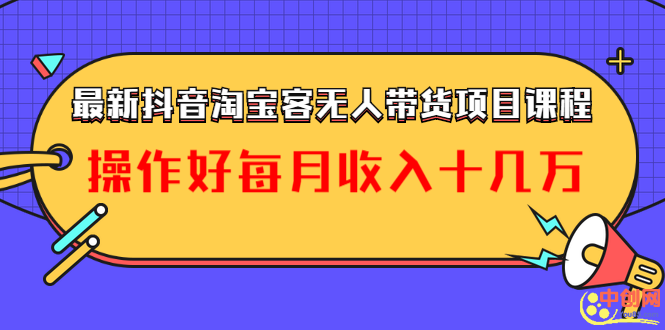 （1040期）最新抖音淘宝客无人带货项目课程：操作好每月收入十几万不夸张-副业项目资源网