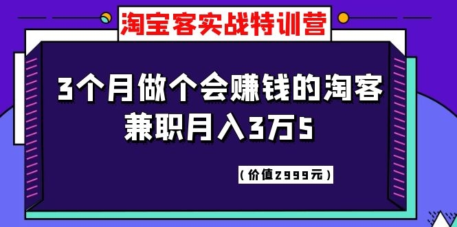 图片[2]-（1119期）淘宝客实战特训营，三个月做个会赚钱的淘客，兼职月入3万5（价值2999元）-副业项目资源网