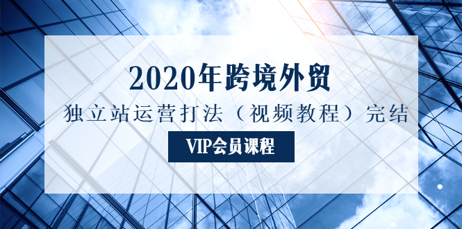 图片[2]-（1175期）2020年跨境外贸独立站运营打法（视频教程）完结-副业项目资源网