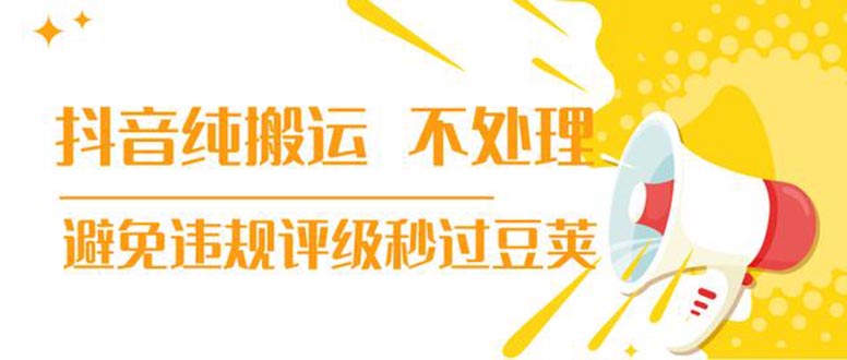 （1394期）抖音纯搬运 不处理 小技巧，30秒发一个作品，避免违规评级秒过豆荚(无水印)-副业项目资源网