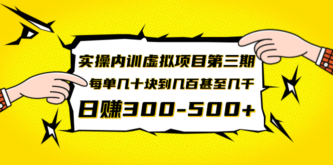 （1389期）实操内训虚拟项目第三期，每单几十块到几百甚至几千，日赚300-500+(无水印)-副业项目资源网