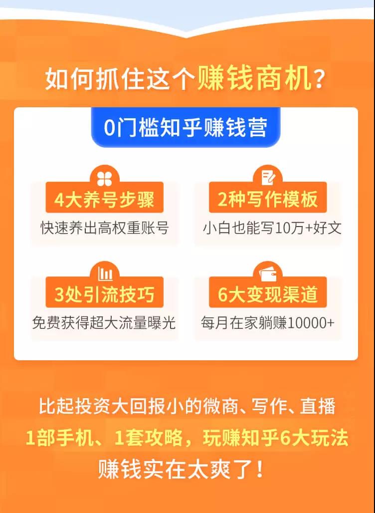 图片[5]-（1517期）知乎赚钱实战营，0门槛，每天1小时 在家每月躺赚10W+（完整版19节视频课）-副业项目资源网