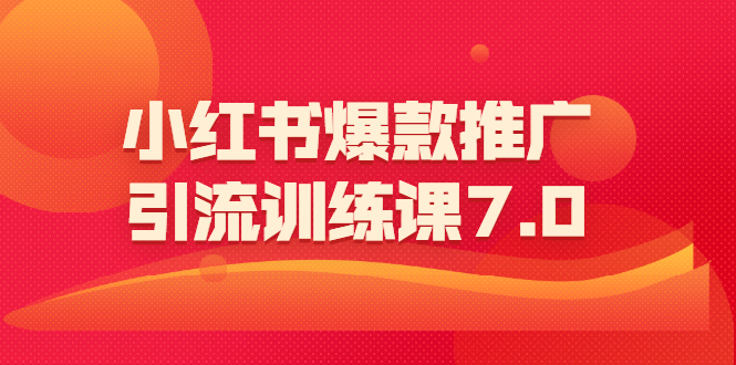 （1565期）小红书爆款推广引流训练课7.0：一部手机即可操作玩转小红书引流赚钱-副业项目资源网