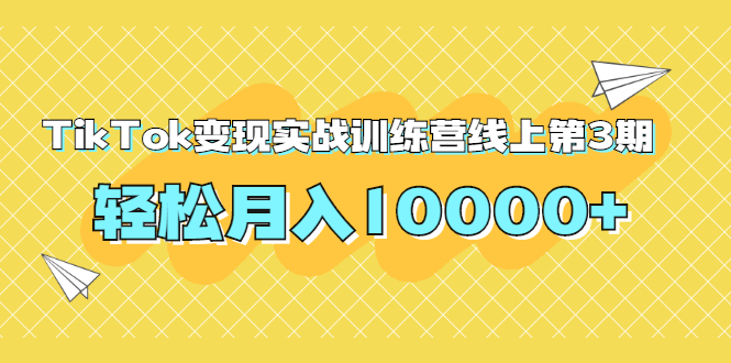 （1759期）龟课TikTok变现实战训练营线上第3期，轻松月入10000+-副业项目资源网