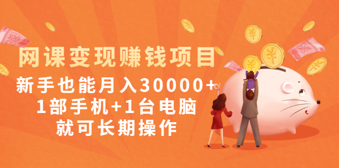 （1990期）网课变现赚钱项目：新手也能月入30000+1部手机+1台电脑就可长期操作-副业项目资源网