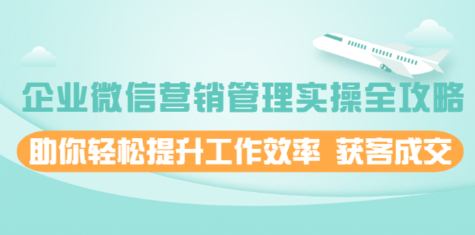 （1996期）企业微信营销管理实操全攻略，助你轻松提升工作效率 获客成交-副业项目资源网