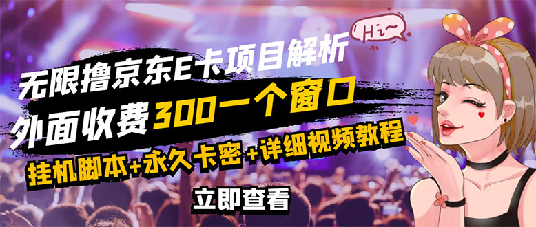 （2809期）京东无限E卡全自动挂机项目 号称日入500–1000【永久版脚本+详细操作教程】-副业项目资源网