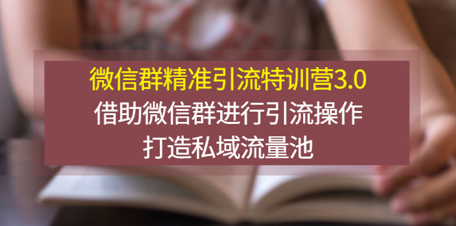 （2770期）微信群精准引流特训营3.0，借助微信群进行引流操作，打造私域流量池-副业项目资源网