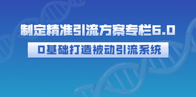 （2721期）制定精准引流方案专栏6.0：0基础打造被动引流系统（价值1380元）-副业项目资源网