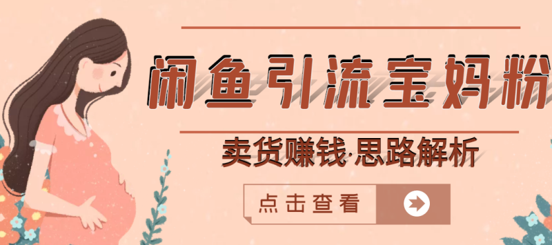 (2709期)闲鱼引流宝妈粉+卖货赚钱 一个月收益30000+(实操视频教程)-副业库