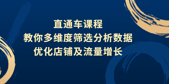 （2642期）直通车课程，教你多维度筛选分析数据，优化店铺及流量增长-副业项目资源网