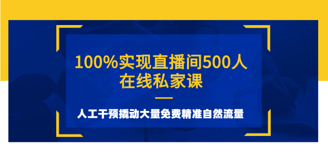 （2577期）100%实现直播间500人在线私家课，人工干预撬动大量免费精准自然流量-副业项目资源网