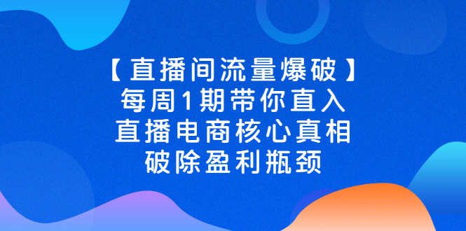 （2542期）【直播间流量爆破】每周1期带你直入直播电商核心真相，破除盈利瓶颈-副业项目资源网