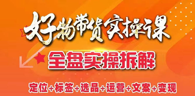 （2550期）抖音好物带货实操课：全盘拆解抖音好物带货号全套流程打法-副业项目资源网