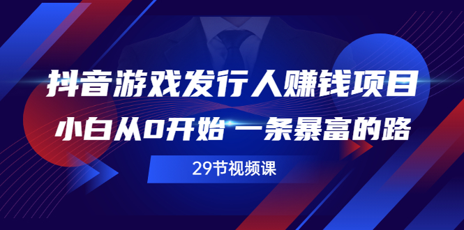 （2516期）抖音游戏发行人赚钱项目，小白从0开始 一条暴富的路（29节视频课）-副业项目资源网