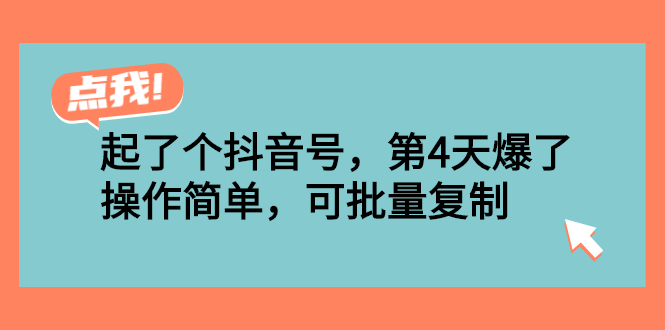 （2538期）起了个抖音号，第4天爆了！操作简单，可批量复制-副业项目资源网