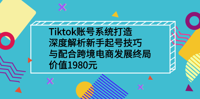 （2509期）Tiktok账号系统打造，深度解析新手起号技巧与跨境电商发展终局-副业项目资源网