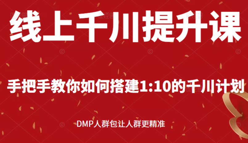 （2480期）线上千川提升课：手把手教你搭建1：10的千川计划 DMP人群包让人群更精准-副业项目资源网