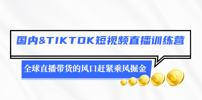 （2478期）国内&TIKTOK短视频直播训练营，全球直播带货的风口赶紧乘风掘金-副业项目资源网