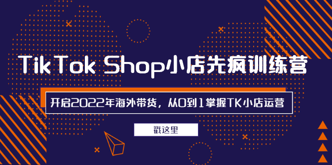 （2463期）TikTok Shop小店先疯训练营，开启2022年海外带货，从0到1掌握TK小店运营-副业项目资源网