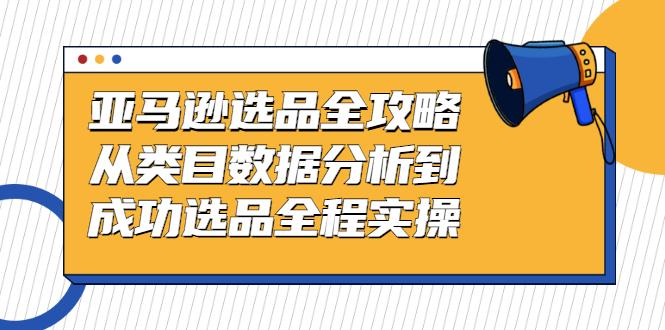 （2441期）亚马逊选品全攻略：从类目数据分析到成功选品全程实操-副业项目资源网