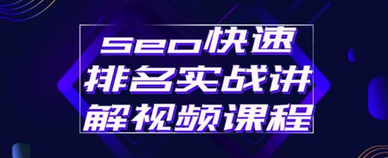 (2412期)seo快速排名实战讲解视频课程,揭秘seo快排原理-副业库