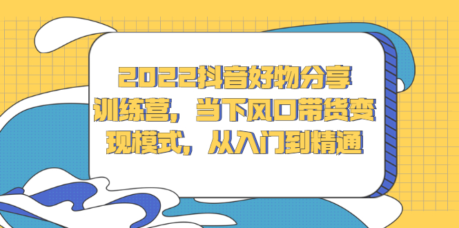 （2340期）2022抖音好物分享训练营，当下风口带货变现模式，从入门到精通-副业项目资源网