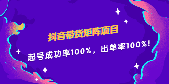 （2249期）抖音带货矩阵项目，起号成功率100%，出单率100%！-副业项目资源网