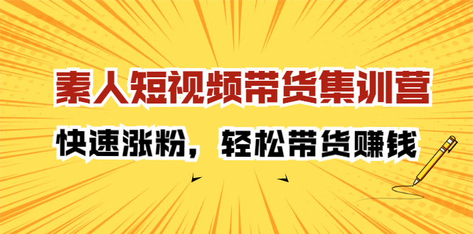 （2203期）素人短视频带货集训营：快速涨粉，轻松带货赚钱-副业项目资源网