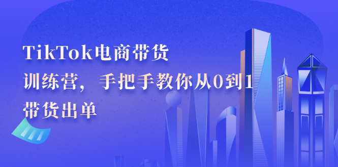 （2172期）TikTok电商带货训练营，手把手教你从0到1带货出单-副业项目资源网