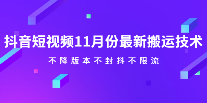 （2141期）抖音短视频11月份最新搬运技术，不降版本不封抖不限流！【视频课程】-副业项目资源网