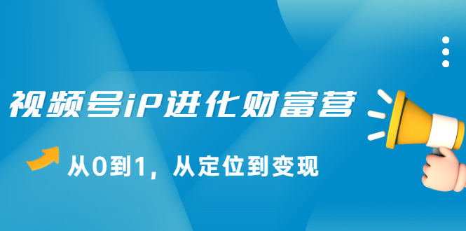 （2115期）视频号iP进化财富营，从0到1，从定位到变现赚钱-副业项目资源网