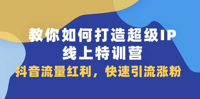 （2093期）教你如何打造超级IP线上特训营，抖音流量红利，快速引流涨粉-副业项目资源网