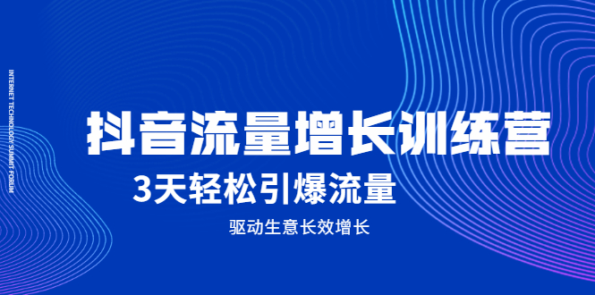 （2049期） 抖音流量增长训练营，3天轻松引爆流量，驱动生意长效增长-副业项目资源网