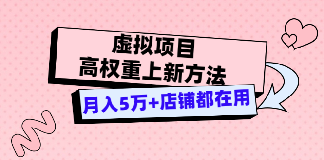 （3151期）虚拟项目高权重上新方法，月入5万+店铺都在用（实战）-副业项目资源网