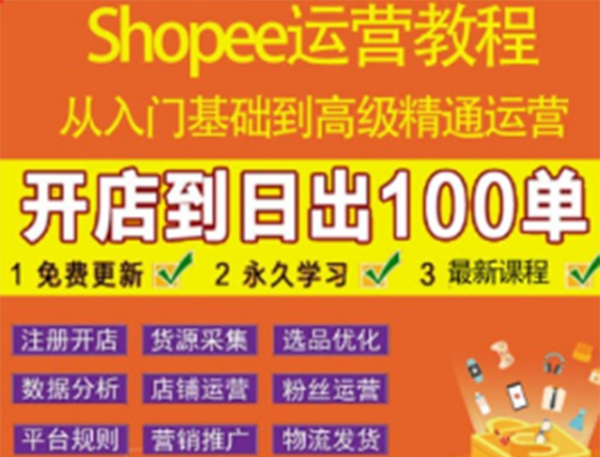 （3334期）shopee运营教程：从入门基础到高级精通，开店到日出100单（全套课程）-副业项目资源网