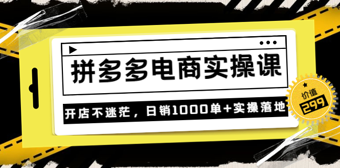 （3381期）《拼多多电商实操课》开店不迷茫，日销1000单+实操落地-副业项目资源网