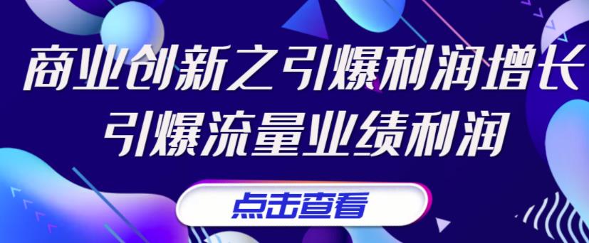 （3388期）张琦《商业创新之引爆利润增长》引爆流量业绩利润-副业项目资源网