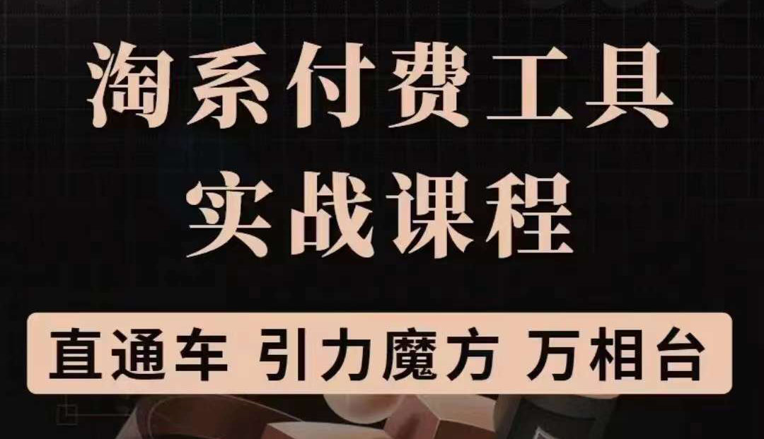 （3460期）淘系付费工具实战课程【直通车、引力魔方】战略优化，实操演练-副业项目资源网