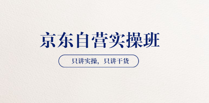 （3467期）【京东自营实操班】只讲实操，只讲干货（28小时课程-共2期）-副业项目资源网