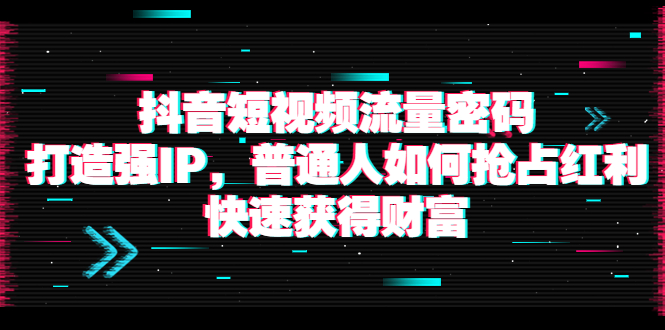 （3623期）抖音短视频流量密码：打造强IP，普通人如何抢占红利，快速获得财富-副业项目资源网