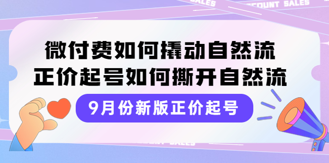 （3830期）9月份新版正价起号，微付费如何撬动自然流，正价起号如何撕开自然流-副业项目资源网