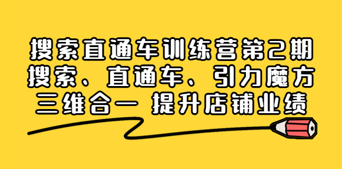 （3856期）搜索直通车训练营第2期：搜索、直通车、引力魔方三维合一 提升店铺业绩！-副业项目资源网