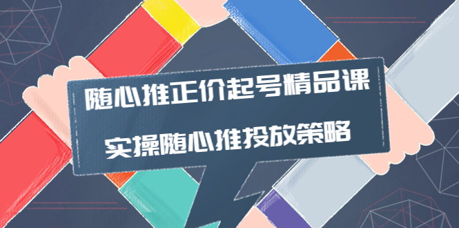 （3897期）随心推正价起号精品课，实操随心推投放策略（5节课-价值298）-副业项目资源网