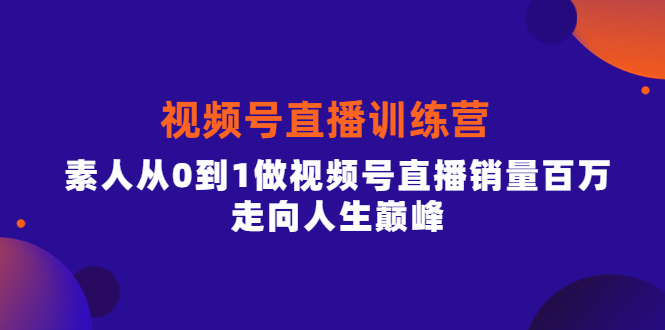 （3927期）行动派·视频号直播训练营，素人从0到1做视频号直播销量百万，走向人生巅峰-副业项目资源网