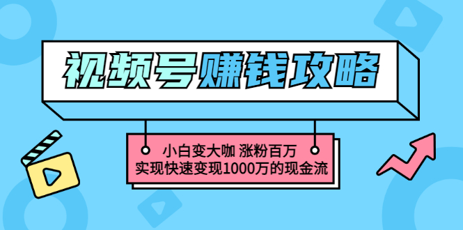 （3020期）玩转微信视频号赚钱：小白变大咖 涨粉百万 实现快速变现1000万的现金流-副业项目资源网