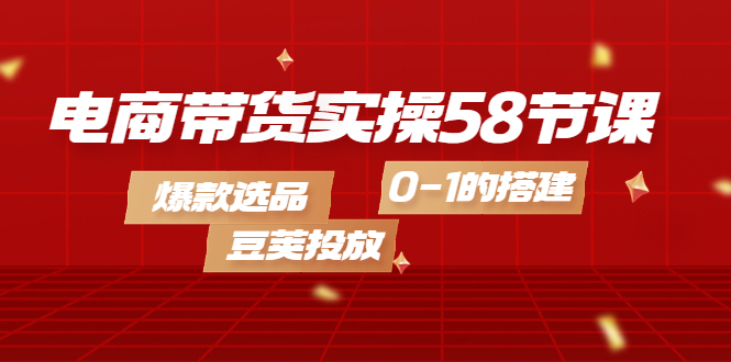 （4024期）电商带货实操58节课，爆款选品，豆荚投放，0-1的搭建-副业项目资源网