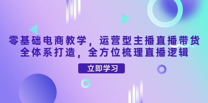 （4095期）零基础电商教学，运营型主播直播带货全体系打造，全方位梳理直播逻辑-副业项目资源网